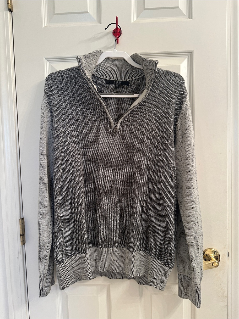 Guess Men’s Two-Tone Grey Zip-Neck Sweater
